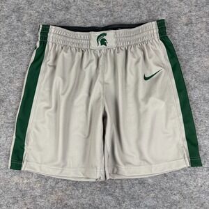 Nike Team Michigan State Spartans Basketball Shorts Gray Green Womens Medium M